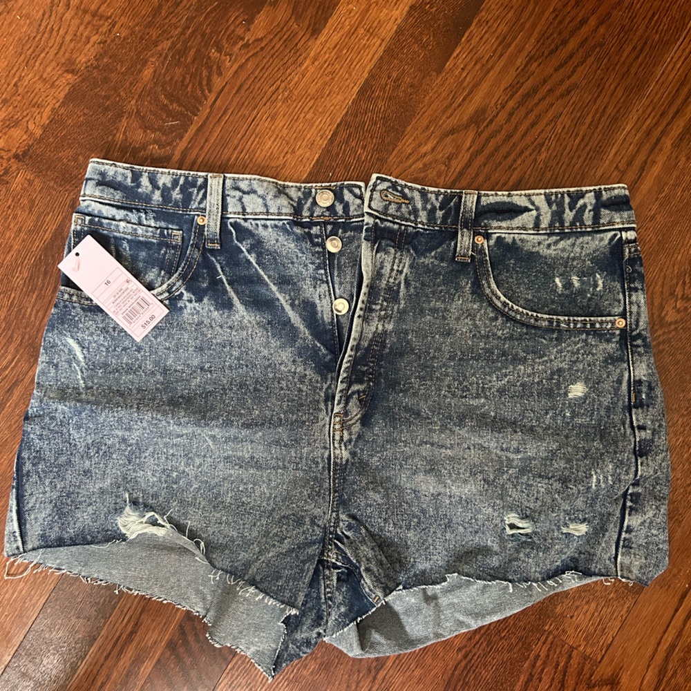 Dark Acid Wash Jean Shorts